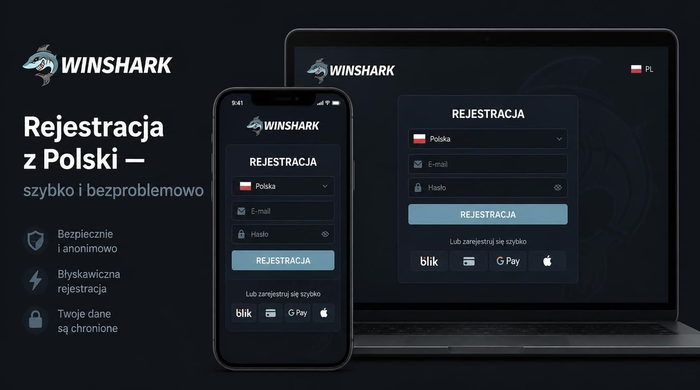formularz rejestracji w Winshark Casino dla gracza z Polski