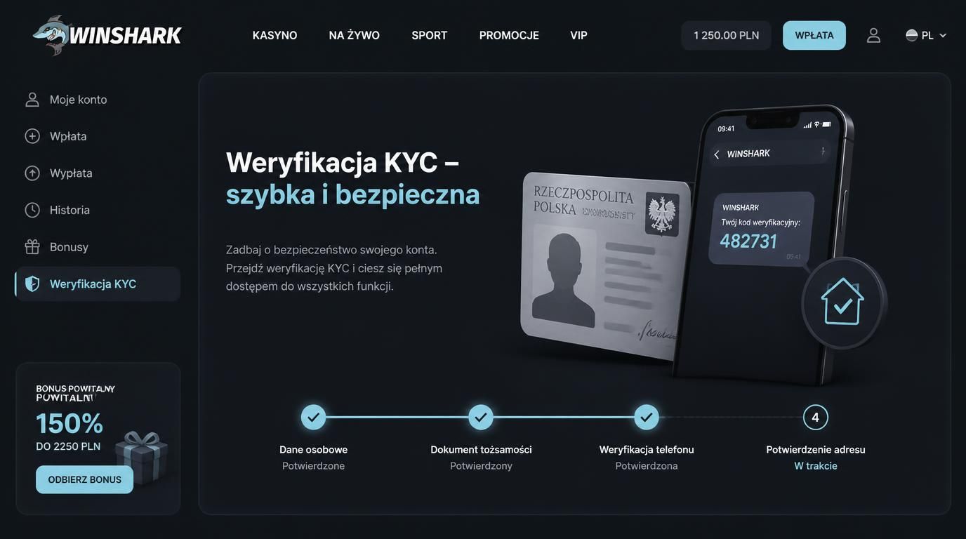  dokumenty potrzebne do weryfikacji KYC w Winshark Casino